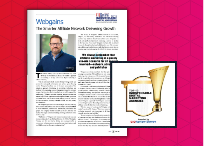 WEBGAINS ELEGIDO ENTRE EL TOP 10 MEJORES PROVEEDORES DE MARKETING DIGITAL SEGÚN CIOREVIEW
