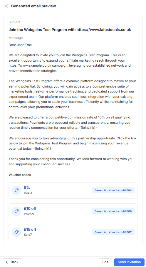 GenAI emails